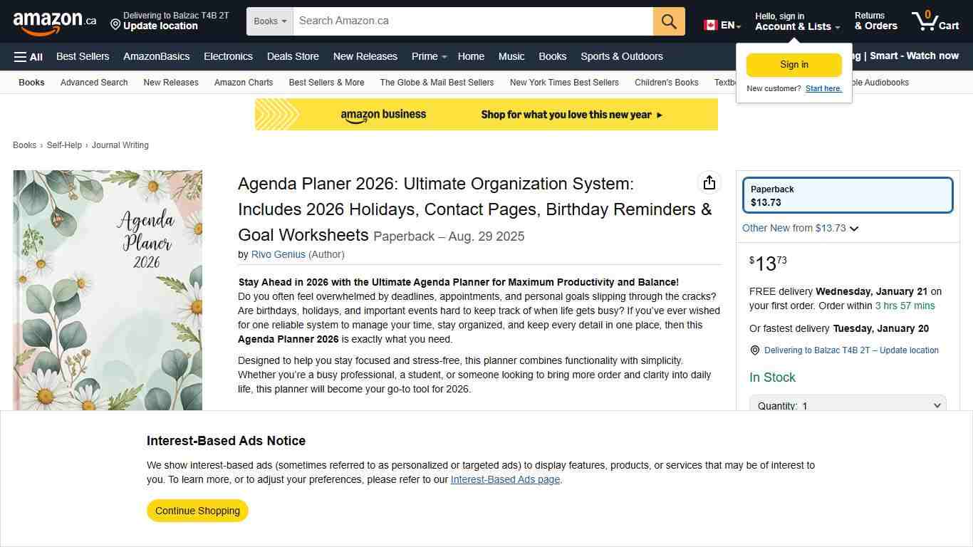 Agenda Planer 2026: Ultimate Organization System: Includes 2026 Holidays, Contact Pages, Birthday Reminders & Goal Worksheets: Genius, Rivo: Books - Amazon.ca